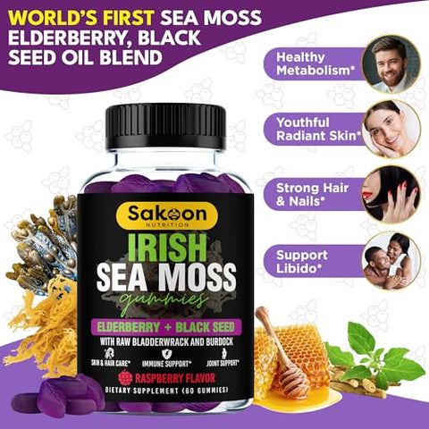Sakoon nutrition - Sakoon Nutrition Gomas de Algas Marinhas Irlandesas com Sabugueiro – 60 gummies