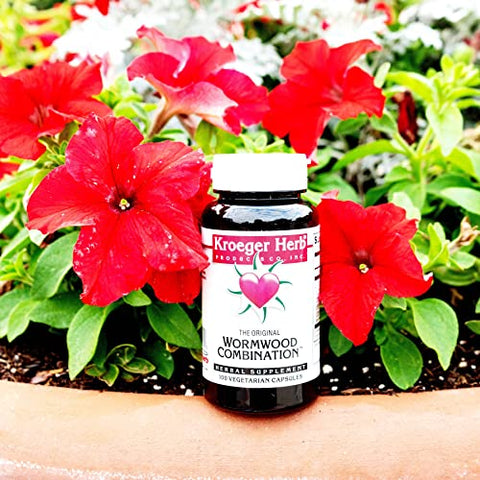 Kroeger Herb Products - Kroeger Herb Wormwood Combination – 700mg – Cápsulas Vegetarianas – 100 Caps | Pacote de (2) | Poderosa Combinação com Artemísia, Nozes Pretas, Quássia, Cravos e