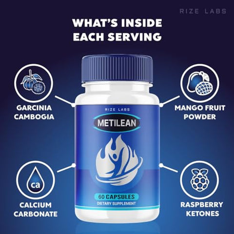 rize labs - Metilean: Suplemento Avançado para Perda de Peso – Fórmula Avançada para Eliminar Gordura Abdominal Persistente – Avaliações de Metilean Pastillas (60 Cápsulas)