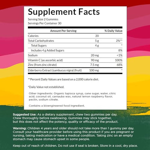 Gummies de Sabugueiro com Zinco e Vitamina C – 60 Gummies – Suporte Imunológico para um Sistema Imunológico Saudável (3 Pacotes) - Swanson