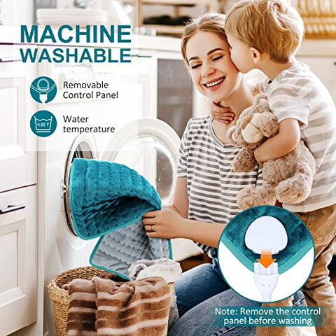 BESIGILA - Aquecedor Elétrico para Alívio de Dor nas Costas/Ombros/Pescoço/Joelhos/Pernas, 6 Configurações de Aquecimento Rápido, Desligamento Automático, Lavável à Máquina, Opções de Calor Úmido e Seco, Extra Grande 12″x24