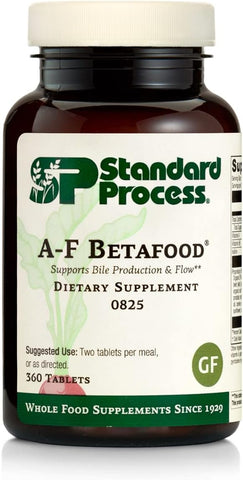 Standard Process Inc. - Standard Process A-F Betafood – Suporte ao Fígado Livre de Glúten, Metabolismo do Colesterol e Suporte à Vesícula Biliar – 360 Comprimidos com Vitamina A, Iodo e Vitamina B6