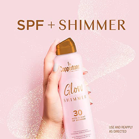 Glow com Spray Protetor Solar com Brilho, FPS 30, 150 ml, Pacote com 2 unidades - Coppertone