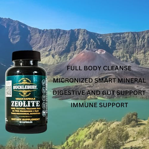 BUCKLEBURY - Cápsulas Minerais Inteligentes de Zeólita Micronizada – Suporte à Desintoxicação e Imunidade