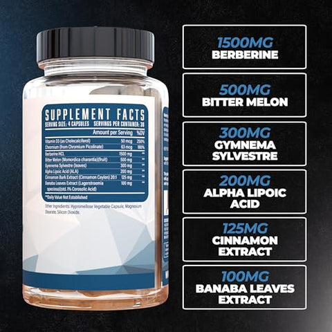 Huge Supplements - GDA: Agente de Disposição de Glicose, Bloqueador de Carboidratos – Potencialize sua Saúde