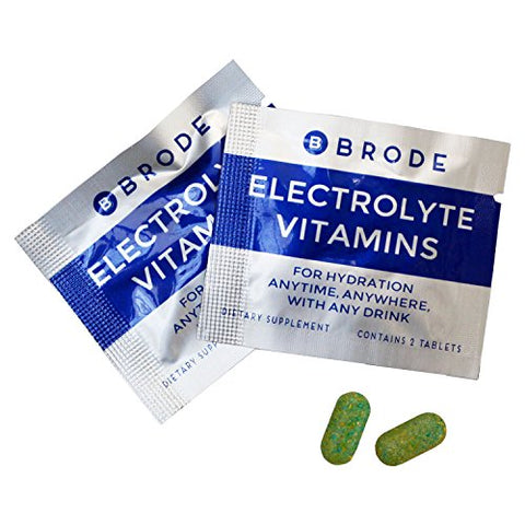 Vitaminas Eletrolíticas – Comprimidos Portáteis de Eletrolitos sem Açúcar – Sem Sabor Desagradável – para Esportes, Vida Noturna, Jetlag, 5 Eletrolitos Essenciais 9 Vitaminas - Brode
