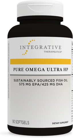 Pure Omega Ultra HP 1392 mg – Suplemento de Ácido Graxo Ômega-3 de Óleo de Peixe – EPA e DHA – Livre de Glúten – Fonte Sustentável – 90 Softgels - Integrative Therapeutics