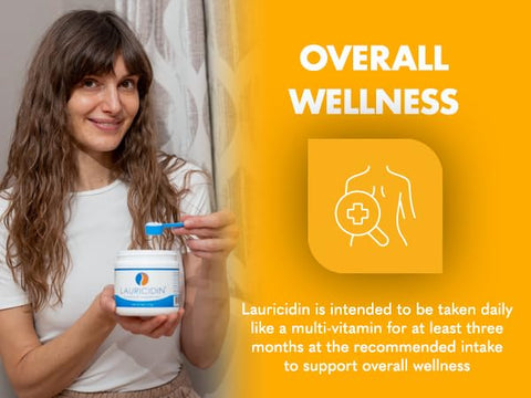 Lauricidin - Monolaurin Pellets de Alta Potência para Suporte Imunológico e Saúde Intestinal – 3000mg por Porção – 227g por Pote de 8oz