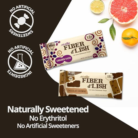 Fiber d’Lish Blondie – Barra de Alta Fibra 12g, 160 Calorias, 16 Unidades - NuGo