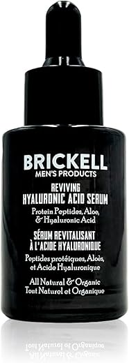 Brickell Men's Products - Brickell Serum Anti-Envelhecimento Ácido Hialurônico para Rosto, Revitalizante Diurno para Homens, Natural – 30ml