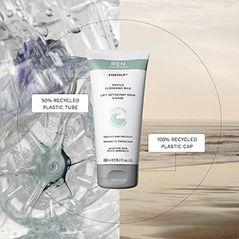 REN Clean Skincare – Evercalm Limpeza Diária Facial – Leite de Limpeza Suave Hidratante  REN