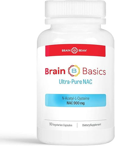 Brain Bean - Brain Basics Ultra NAC | Precursor de Glutationa, Otimiza Saúde Neurológica e Hepática e Suporte Imunológico | 90 Porções