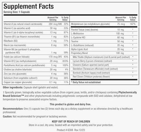 MCS-2: Suporte para Limpeza Metabólica, Saúde do Fígado, Fórmula Antioxidante Potente, Cardo Mariano, Trevo Vermelho. 90 Cápsulas - Biotics Research