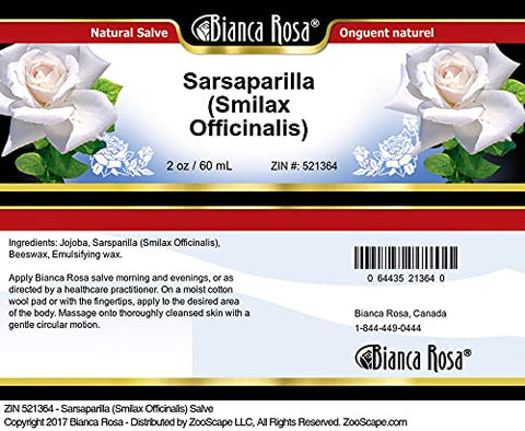 Bianca Rosa - Salve de Sarsaparilla (Smilax Officinalis) – 60 ml, Poderoso Tratamento Natural