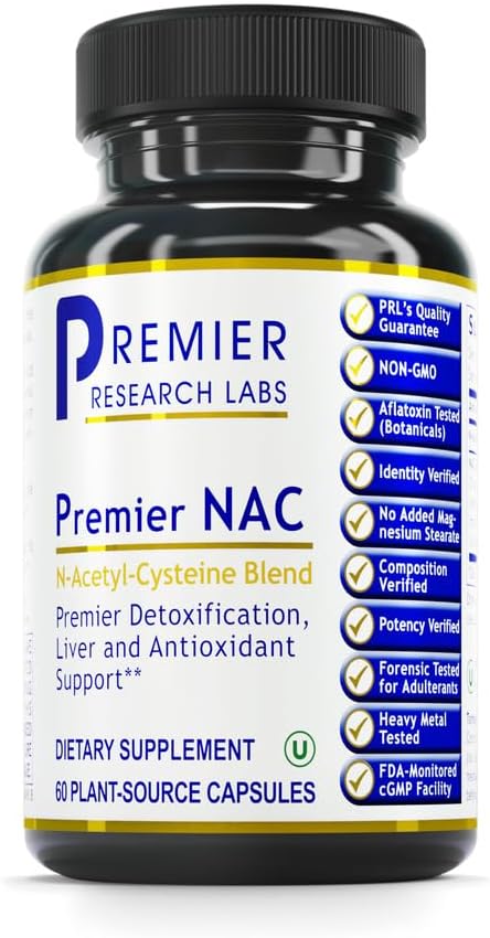 Premier NAC – Suplemento de N-Acetil Cisteína para o Fígado – 60 cápsulas - Premier Research Labs