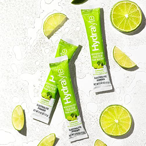 Pó de Eletrólitos Efervescente de Reidratação Rápida com Baixo Teor de Açúcar, 16 oz Serve | Pacotes de Hidratação de Limonada | Hidratação para Calor, Viagem Essencial – Treino - Hydralyte