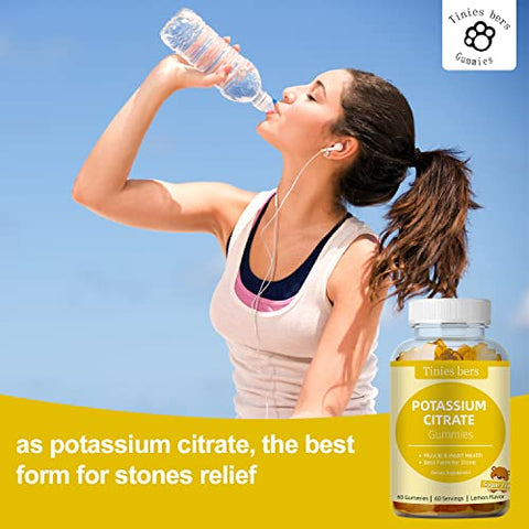 Tinies bers - Gomas de Potássio para Adultos e Crianças, Sem Açúcar, Apoio a Cãibras nas Pernas