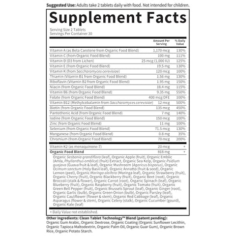 Organics Multivitamínico para Homens, 60 Comprimidos, Vitaminas e Minerais Veganos para a Saúde e Bem-Estar Masculino, Certificado Orgânico Multi Masculino Vegano - Garden of Life