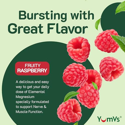 YUM-V'S - Magnesium Citrate Gummies YumVs | 900mg Citrato de Magnésio (102mg de Magnésio Elemental) | Citrato Altamente Absorvível | Suporta Nervos, Enzimas |