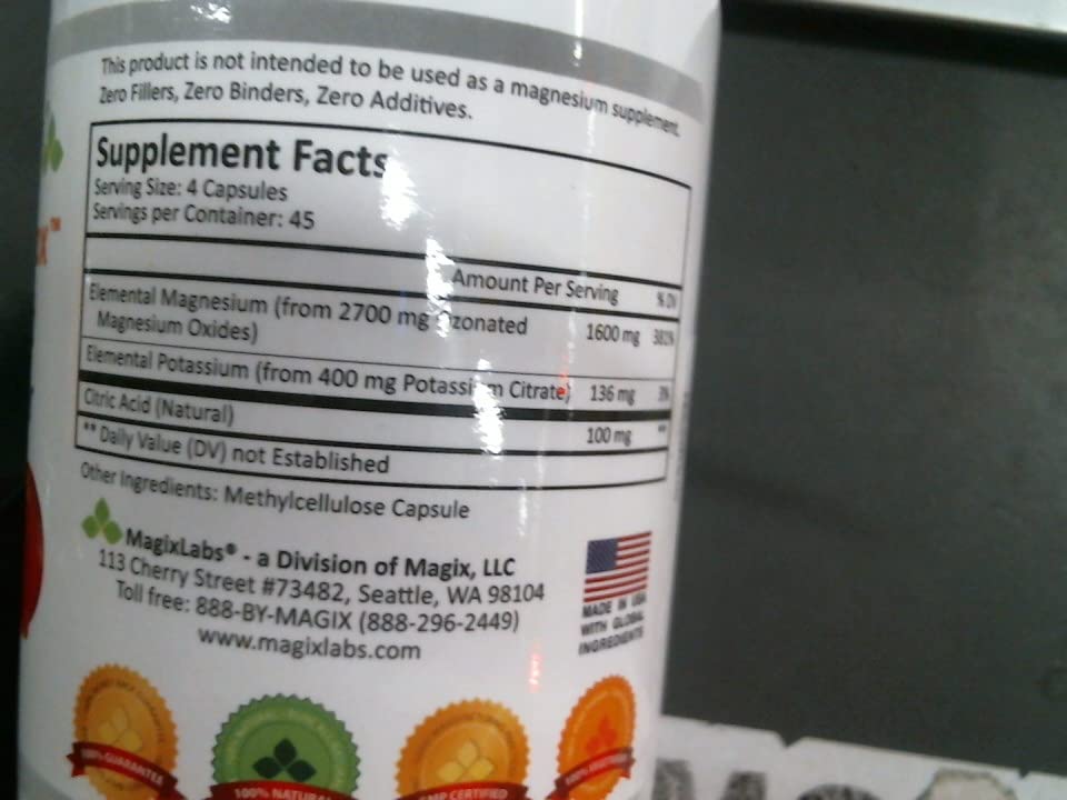 MagixLabs - OxyOne for Detox – Poderoso Limpador de Cólon à Base de Oxigênio Natural (Pó de Magnésio Oxy) para Limpeza Detox – 180 caps