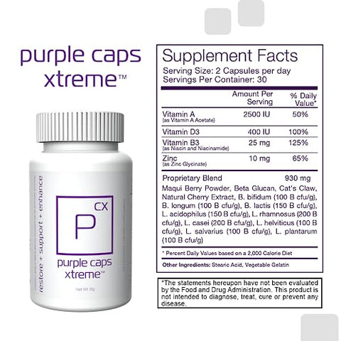 bhip - BHIP Global Purple Caps Xtreme – Antioxidantes Poderosos – 60 Cápsulas/Embalagem – Vitaminas