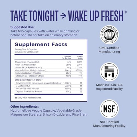 No Days Wasted - DHM Detox: Recuperação e Melhor Dia Seguinte – 5 Porções, Tomar à Noite para Resultados Incríveis