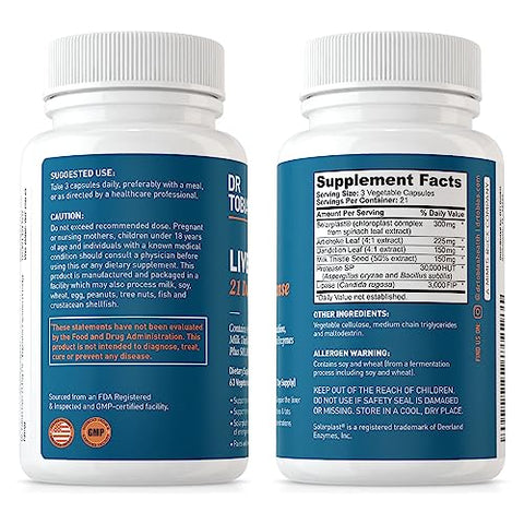 Liver 21 Day Cleanse: Desintoxicação Herbal do Fígado com Solarplast, Alcachofra, Cardo de Leite - Dr. Tobias