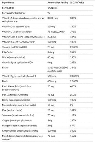 Ultra Solo com Ferro – Multivitamínico Diário para Pacientes de Cirurgia de Bypass Gástrico e Gastrectomia Vertical, Inclui Vitaminas B12, C, D, K, Tiamina e Cobre – 90 Comprimidos - Bariatric Advantage