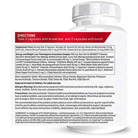 Force Factor - FORCE FACTOR LeanFire com SLIMVANCE Next-Gen Avançado Queimador de Gordura Termogênico para Perda de Peso com Vitaminas B e Capsimax para Acelerar o Metabolismo, Aumentar a Energia e Potencializar