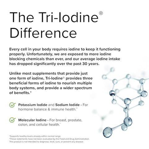 Tri-Iodine 3 mg – 90 Cápsulas – Suporte à Defesa Celular Forte - Terry Naturally