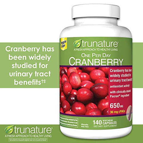 Generic - Tru-Nature Pacran Cranberry 650 mg – 140 Cápsulas Vegetarianas | Saúde e Bem-Estar