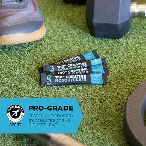 Creatina Monohidratada Ultrafina Micronizada 100%%, Certificada Informed Sport, Segura para Atletas, Porção de 5g (30 Porções Individuais) - Fluid