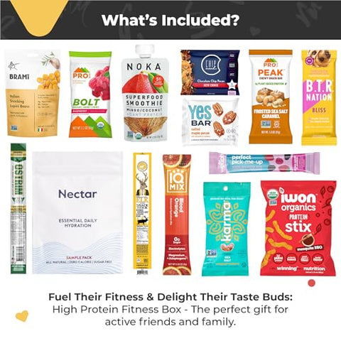 BUNNY · JAMES · - Caixa de Snacks Fitness para Levar – Snacks Fitness de Alta Proteína Sortidos – Variedade de Snacks para Estilos de Vida Ativos – Snacks Práticos e Deliciosos para Entusiastas da Saúde