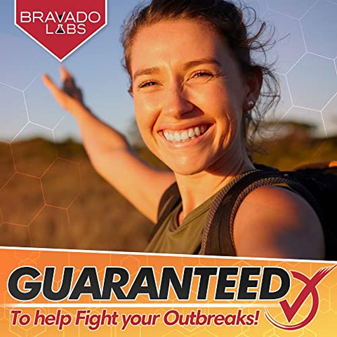 Bravado Labs - Suplemento Avançado de Suporte Imunológico com L-Lisina 975 mg – Máximo Suporte Imunológico – Comprimidos de Suporte a Surto de Super L-Lisina para Adultos – com Zinco, Vitamina C – 120 un