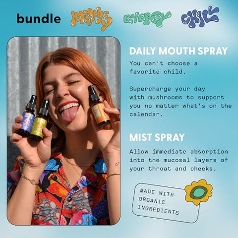 Daily Spray (Pacote Trio) – Energia Diária, Relaxamento – 100ml - SuperMush