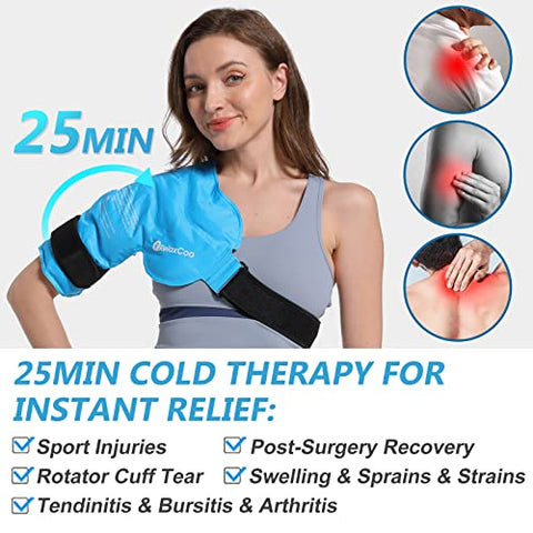 RelaxCoo - Gelo Terapia Frio para Lesões no Ombro – Bolsa de Gelo Reutilizável para Manguito Rotador