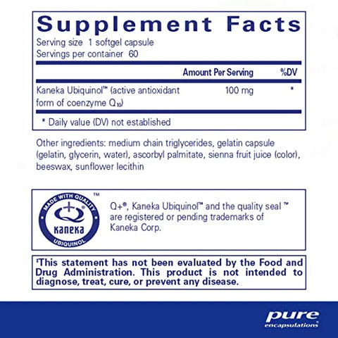 Ubiquinol-QH – 100 mg CoQ10 – Suporte ao Metabolismo Energético - Pure Encapsulations