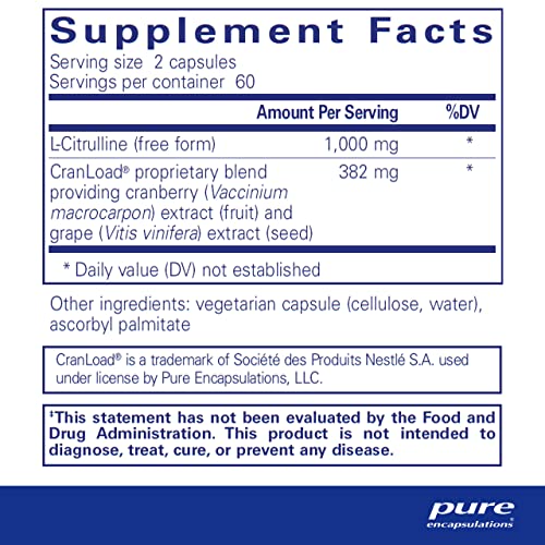Nitric Oxide Ultra (Cápsulas) – Suporte à Produção de Óxido Nítrico, Fluxo Sanguíneo Saudável – 60 cápsulas - Pure Encapsulations