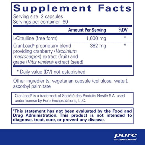 Nitric Oxide Ultra (Cápsulas) – Suporte à Produção de Óxido Nítrico, Fluxo Sanguíneo Saudável – 60 cápsulas - Pure Encapsulations