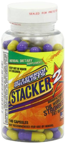STACKER 2 - Stacker 2 Queimador de Gordura Cápsulas, Livre de Ephedra, Frasco com 100 Unidades