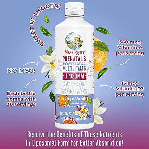 MaryRuth Organics - MaryRuth’s Prenatal: Suplemento Vitamínico para Gestantes – Fórmula Especializada com Nutrientes Essenciais – 60 Cápsulas