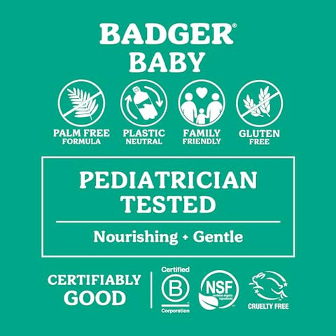 Baby Wash – Shampoo e Sabonete Líquido de Camomila Calmante para Bebês, Orgânico, Suave para Recém-Nascidos e Crianças, 300 ml - Badger