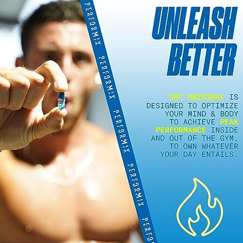 SST Original – Pré-treino – 250 mg Cafeína – Suplementos Energéticos – Sem Queda – Metas de Fitness – Nootrópico – Liberação Controlada para Foco e Disposição o Dia Todo - PERFORMIX