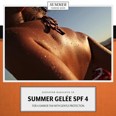 Summer Tanning Gelée - Gel Bronzeador Gelée para Bronzeamento ao Ar Livre, Fabricado nos EUA, FPS 30, Gel Bronzeador Hidratante, Óleo Bronzeador Hidratante, Absorção Rápida, Acelerador de Bronzeamento Mais Rápido e Escuro, Amplo Espectro, Protetor Solar
