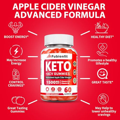 Regio - (2Pack) Gummies Keto ACV Extreme 1500MG – Gummies Keto Orgânicos de Vinagre de Maçã Avançado com Romã e Beterraba em Pó B12 Vegan Non GMO 120 Gummys