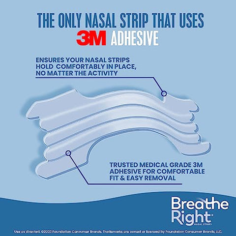 Faixa Nasal Breathe Right Extra Forte Transparente para Pele Sensível – Solução sem Medicamentos para Ronco