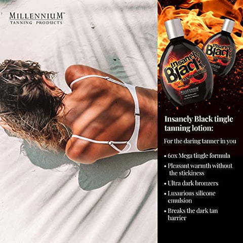 Millennium Tanning Products - Bronzeador Millennium Tanning Insanely Black 60x, Mega Tingle Escuro, 13.5 Onças (400ml)