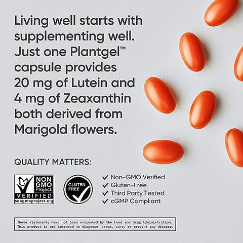 Cápsulas de Luteína e Zeaxantina – Suporte para a Saúde Ocular com Lute-Gen® e Óleo de Coco Orgânico – Amigo dos Veganos - Sports Research