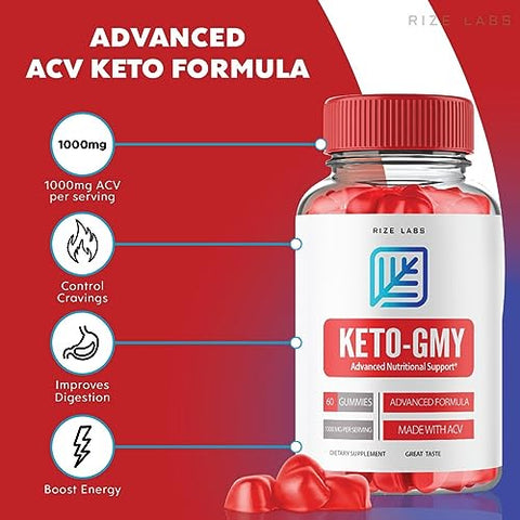 rize labs - (2 Pacotes) Gomas Keto-GMY para Perda de Peso, GMY Keto, GMY Keto, Gomas Ketogmy Keto ACV para Dieta de Queima de Gordura da Barriga, Gomas AC Veganas, Avançadas Gomas Keto GMY BHB (120 Gomas)