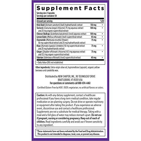Zyflamend Nighttime – Suporte para o Sono com Cúrcuma, Valeriana, Melissa e Manjericão Sagrado, Cápsulas Vegetarianas, 60 Unidades - New Chapter